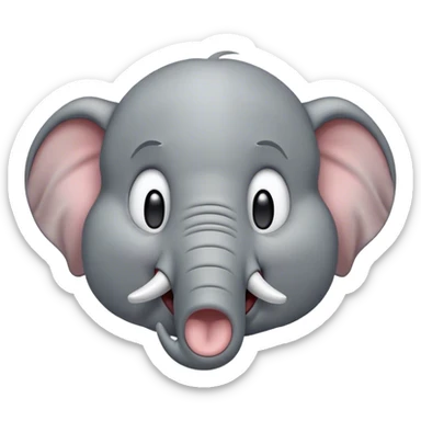 Cinematic Cute Yawning Elephant Portrait Emoji, Head tilted slightly with a dramatic, wide-open yawn, showcasing a soft, wrinkled gray hide with gently drooping ears and large, sleepy eyes, Simplified yet irresistibly adorable features, highly detailed, glowing with a soft, cozy glow, high shine, relaxed yet expressive, stylized with a touch of tender whimsy, bright and endearing, soft glowing outline, capturing the essence of a drowsy yet affectionate elephant, so drowsy it feels like it could stretch out of the screen and curl up for a nap! sticker