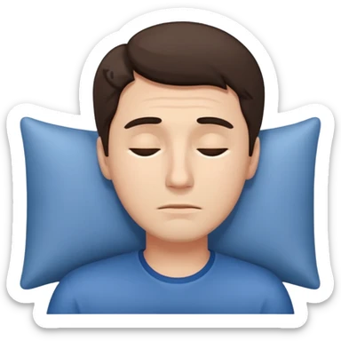 a man feeling drowsy, simple clear style sticker