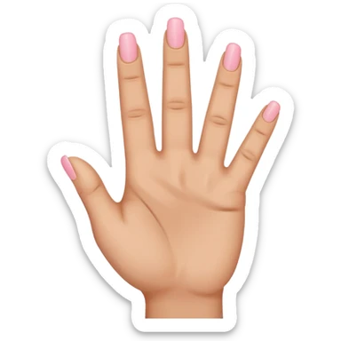 Hand with only middle finger, thumb, and pinky sticking out. The ring and index fingers down sticker