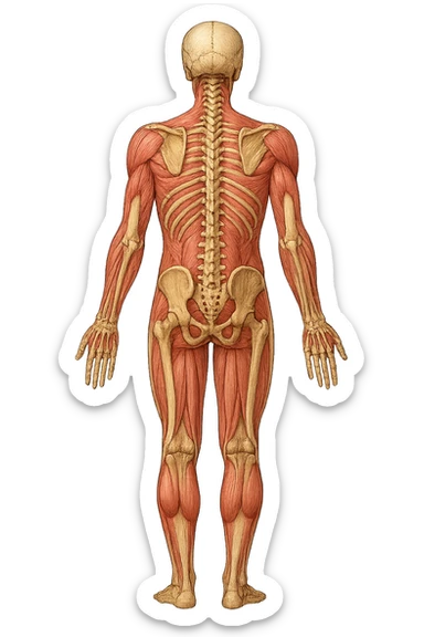 corpo umano anatomico con schiena piatta sticker