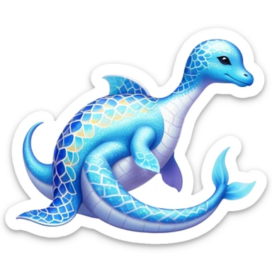 Shiny Exotic Colorful Ethereal Sparkly Lapras-Amaura-Aurorus-Fakémon-hybrid-creature (full body)  sticker