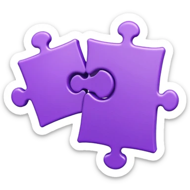 two purple puzzle pieces floating in the air sticker