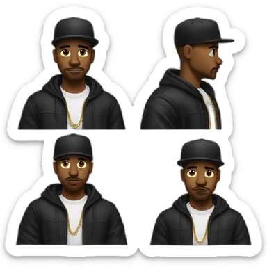 90s Black gangster rapper sticker