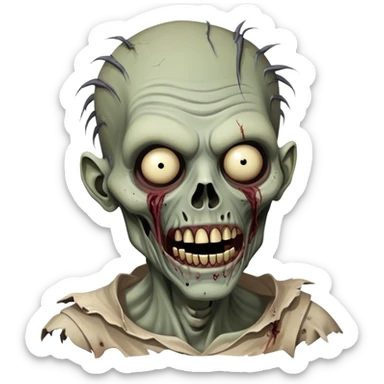 Cinematic Realistic WoW undead friendly zombie Portrait, head tilted dramatically with an exaggeratedly amused expression, blending grim determination with a touch of sardonic humor. His withered pallid skin and weathered, muted attire are rendered with lifelike detail and dynamic lighting, high shine, dramatic yet whimsical, capturing an undead friendly zombie whose epic defiance is matched by an irreverent smirk. sticker