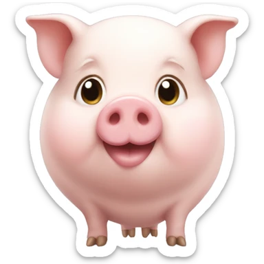 piggie with cute and big cheeks sticker
