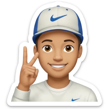 Ragazzo con cappello Nike mulatto che che manda a fanculo sticker