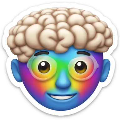 One almighty gay brain of future colorful sticker
