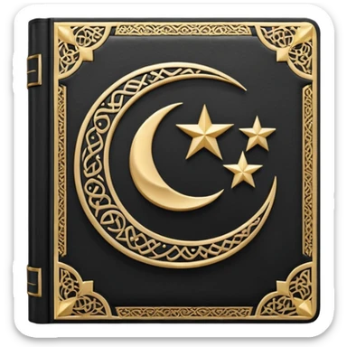 Closed Quran with the Islamic Symbol on it (moon and star) sticker