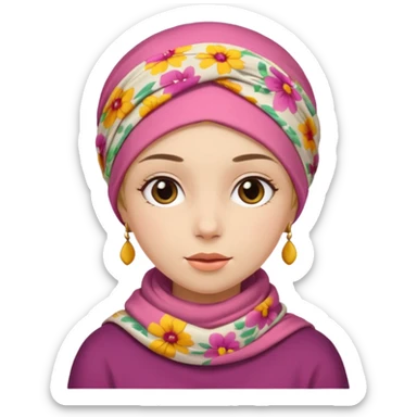 A girl wearing a headscarf sticker
