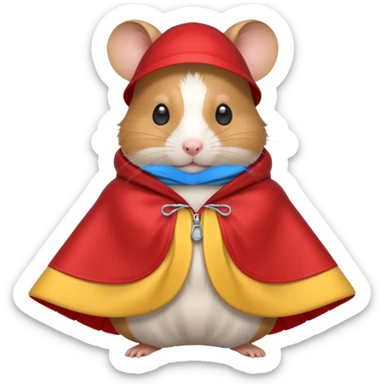 hamster wearing a poncho sticker