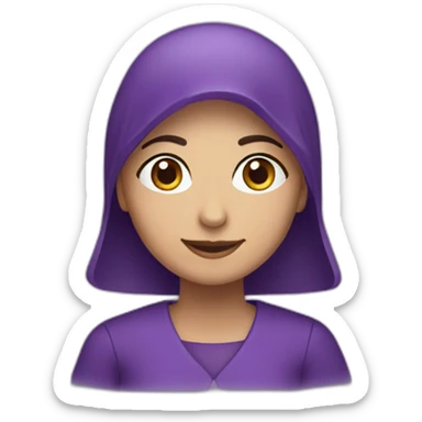 Armenian woman saying hi in purple clouths  sticker