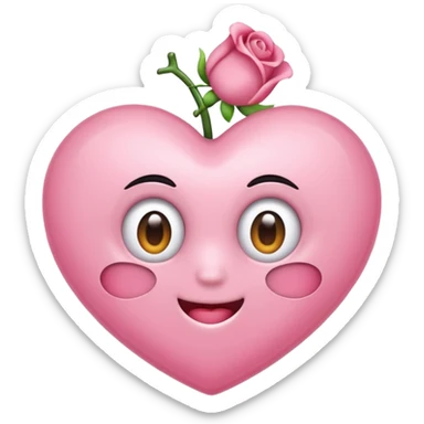 Um coração cor de rosa claro enormee, e atenção com vários acessórios super fofoss sticker