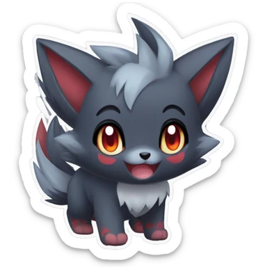 Kawaii baby Zorua-Zoroark-Mightyena sticker
