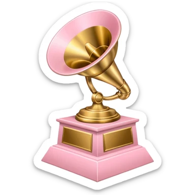 light pink Grammy trophy sticker