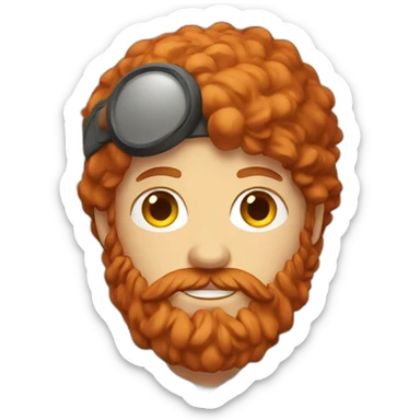 Red headed hiker with long beard sticker