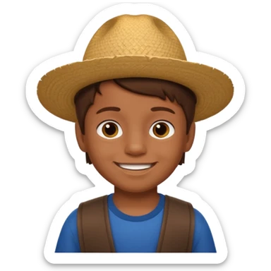 A 6 year old mexican boy with brown hair and no hat sticker