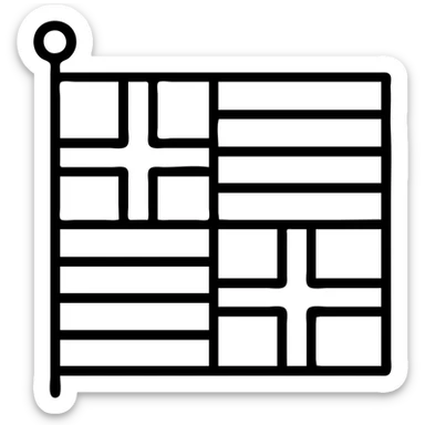 Barcelona flag as a black outlined icon, no fill, minimal details sticker