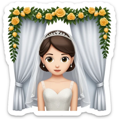 Sneaky person in formal attire crashing a wedding ceremony, peeking from behind decorations sticker