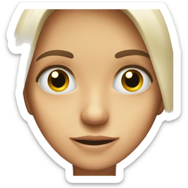 big eye, staring through, smiling without showing teeth sticker