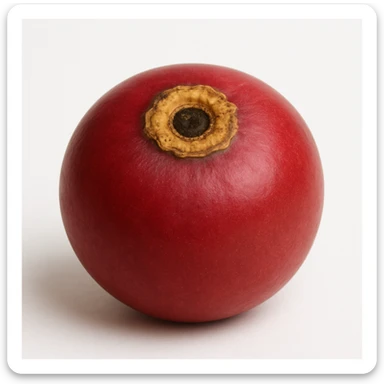 realistic red round fruit from the Stenocereus genus without spikes isolated on white background sticker