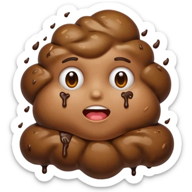 Poop wirh a human body sticker