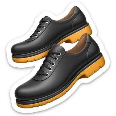 An emoji of a shoe stepping on or pressing down on a surface. The shoe has a detailed sole, and the action emphasizes the step with a slight downward motion, symbolizing impact or force sticker
