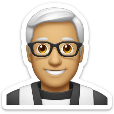 Sacerdote blanco con lentes de 55 años sonriente sticker