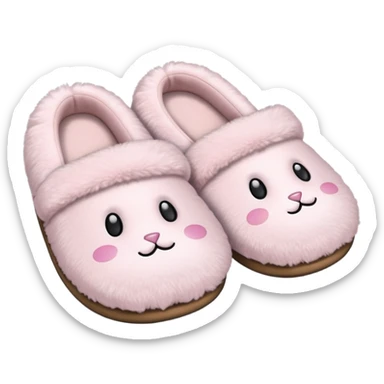 Pale pink cozy slippers sticker