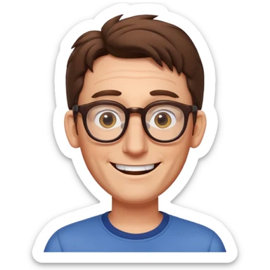 The actor of spongebob tom Kenny a guy with brown hair and glasses sticker