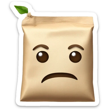 Tea-bag with human flexed arm muscles sticker