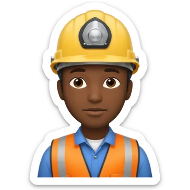 black man wearing safety helmets sticker