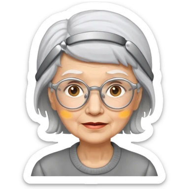 elderly woman with glasses sticker