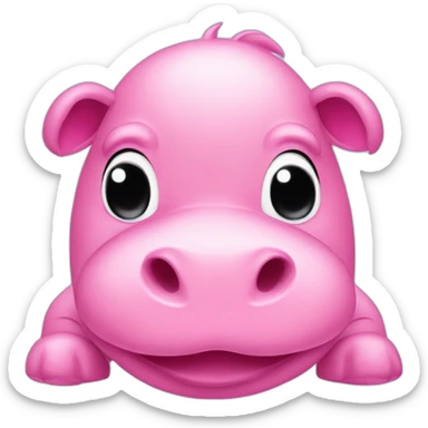 cute pink hippo with a crypto sign sticker