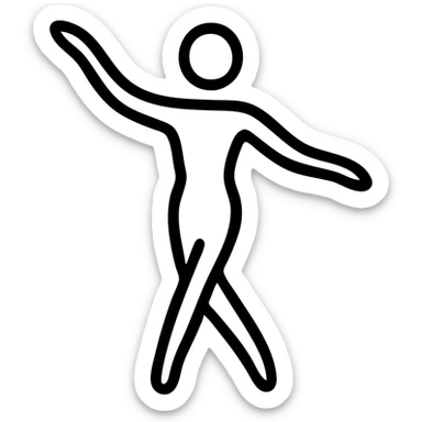 minimalist icon of elegance, human figure in elegant pose, simple lines, monochrome sticker