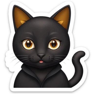Black cat with hazel brown eyes twinkling like the stars  sticker