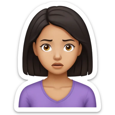 Biracial girl with dark hair stressed sticker