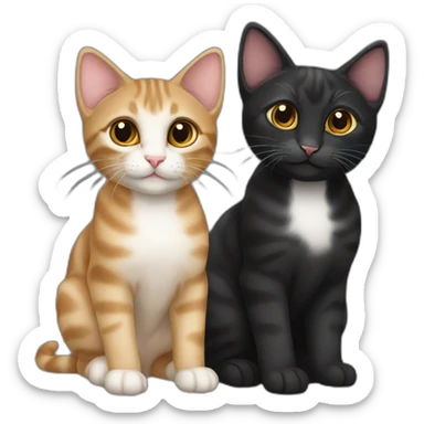 two-cats-bengali-cat-cat-black-kitten-together sticker