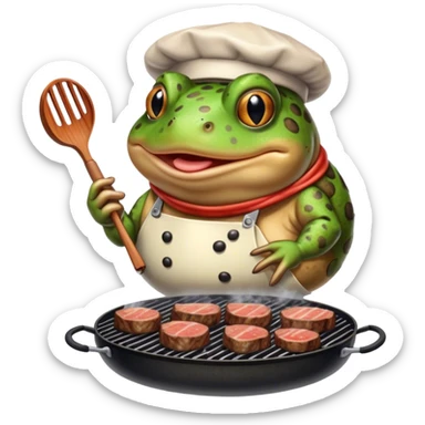 peep the toad grilling some steaks sticker