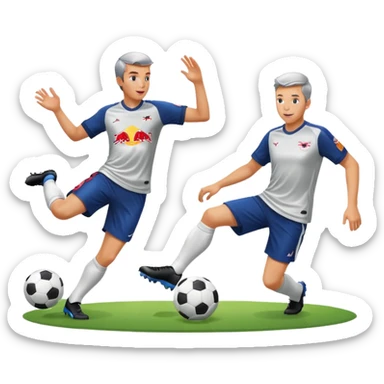 Red bull energy drink imogi for soccer players playing soccer sticker