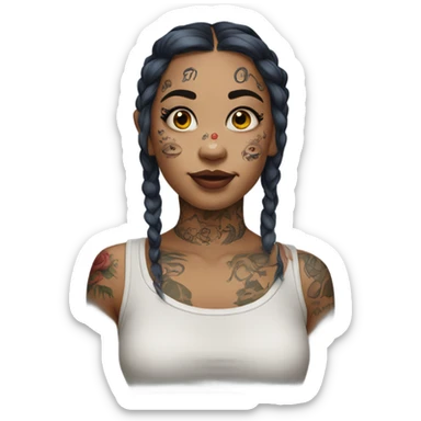 Pretty girl with face tattoos sticker