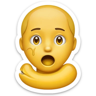 neutral emoji looking distressed fake chocking itself sticker