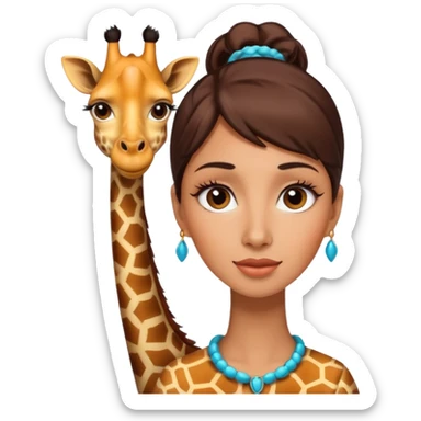 Woman with a giraffe neck  sticker