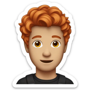 Guy with red hair and Black Pullover sticker