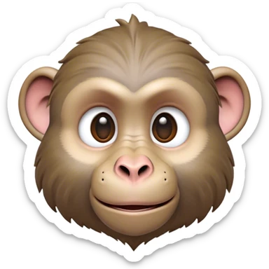 Cinematic Realistic Cute Baboon Portrait Emoji, Head tilted playfully and inquisitively, featuring a compact, sturdy build with a distinctly textured, expressive face characterized by bright, curious eyes and a subtly softened snout, rendered with realistic earthy detail and natural highlights, high shine, affectionate and spirited, styled with a touch of jungle whimsy, soft glowing outline, capturing the essence of a mischievous yet endearing baboon that appears ready to leap playfully out of the screen! sticker