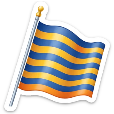 A flag whit darkblue, blue, white, yellow and orange and has 5 stripes sticker