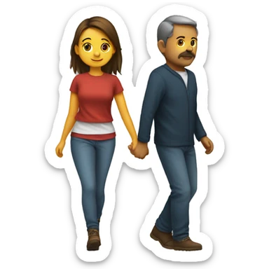 a girl wearing the kjimar from behind walking with a man  sticker