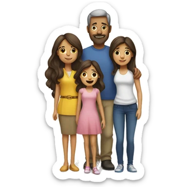 Family-with-father-mother-two-brunettes-daughters sticker