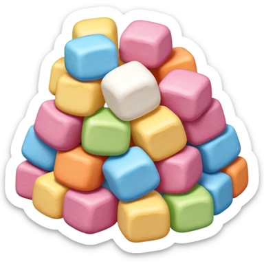 a pile of colorful marshmallows, simple, clear sticker