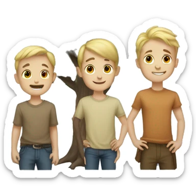 tree brothers two yonger twins and one older they are light skinned sticker