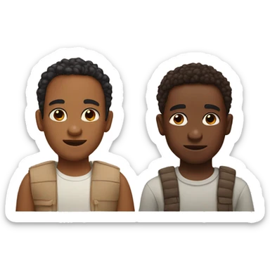 two brothers with different skin complexions sticker